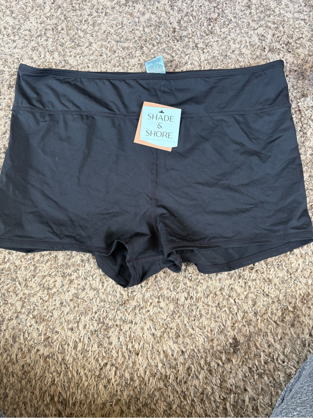 Shade & Shore Women's Black Swim Boyshorts - Solid Black